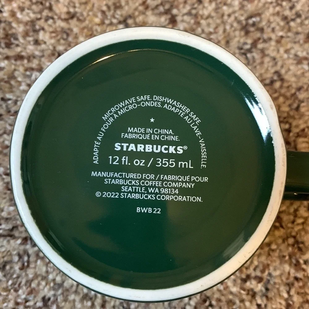Starbucks Venetian Marble forest coffee mug 12 ounces 2022 Holiday collection